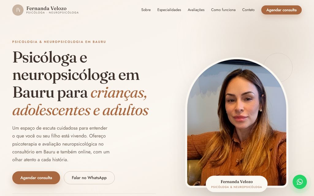 Site Fernanda Velozo — psicóloga